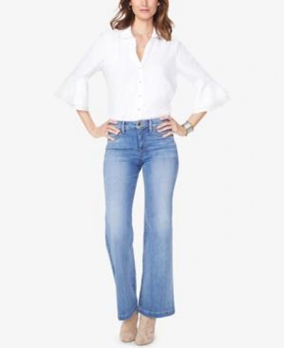 Shop Nydj Tummy-control Wide-leg Jeans In Clean Cabrillo