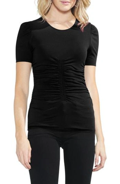 Shop Vince Camuto Ruched Tee In Rich Black