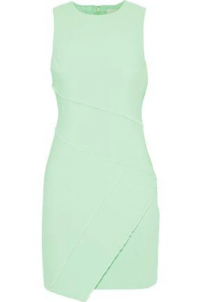 Shop Cinq À Sept Woman Josie Fringed Stretch-cady Mini Dress Mint