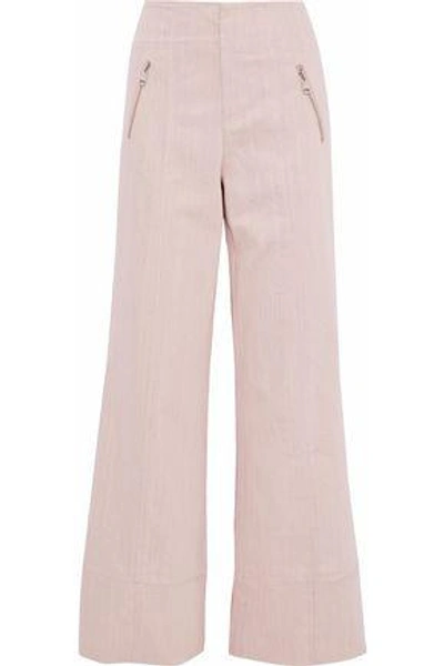 Shop Cinq À Sept Woman Marla Mid-rise Wide-leg Jeans Blush