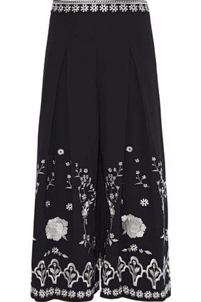 Shop Temperley London Woman Lettie Embroidered Culottes Black
