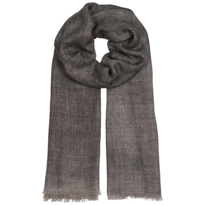 Shop Ama Pure Sand Wool Scarf In Anthracite