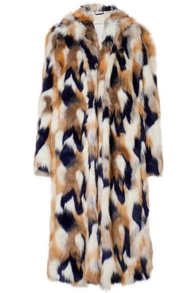 Shop Givenchy Faux Fur Coat In Ivory