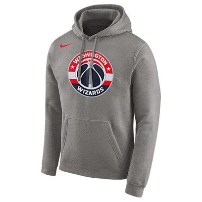 Shop Nike Men's Washington Wizards Nba City Edition Logo Essential Hoodie, Grey