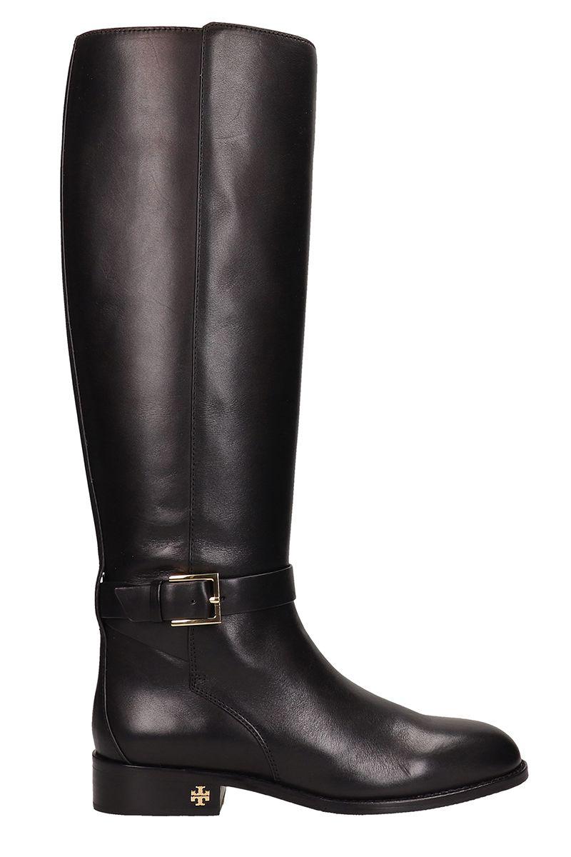 tory burch women's brooke round toe leather riding boots
