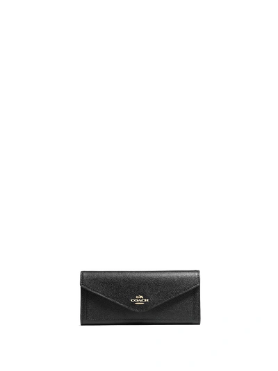 Shop Coach Soft Leather Wallet In Black