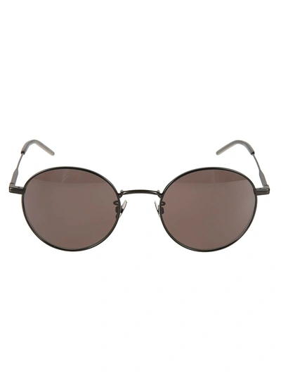 Shop Saint Laurent Round Sunglasses In Black