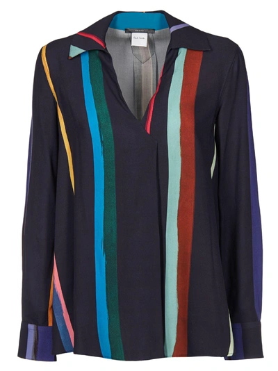 Shop Paul Smith Brush Stripe Printed Shirt In Blue