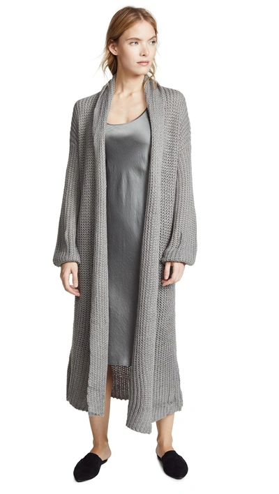Shop Bb Dakota Chunky Knit Duster Cardigan In Grey