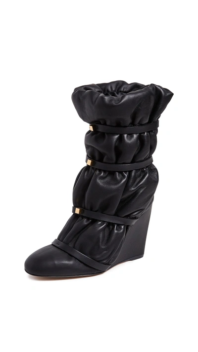 Shop Stuart Weitzman Duvet Stud Boots In Jet