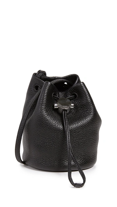 Shop Kara Moon Drawcord Baby Bucket Bag In Black