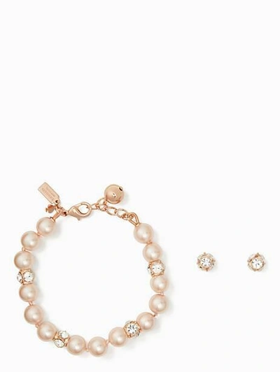 Kate Spade Lady Marmalade Pearl Bracelet And Studs Boxed Set In Blush |  ModeSens