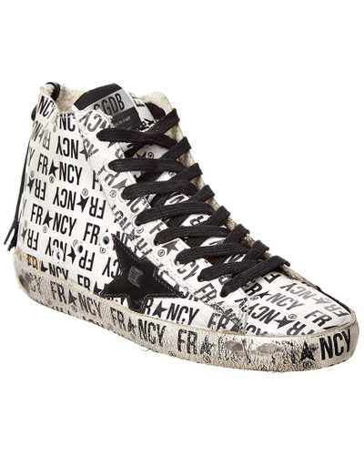 Shop Golden Goose Mid Star Leather Sneaker In White