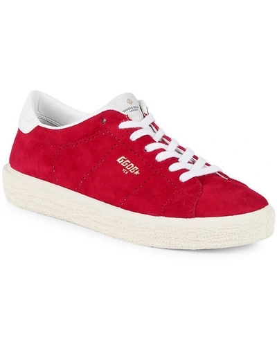 Shop Golden Goose Contrast Heel Suede Sneaker In Red