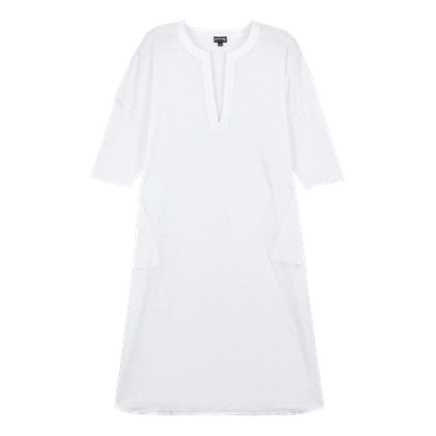 Shop Vilebrequin Women Ready To Wear - Women Long Linen Jersey Tunic Dress Solid - Cover-up - Farline In White