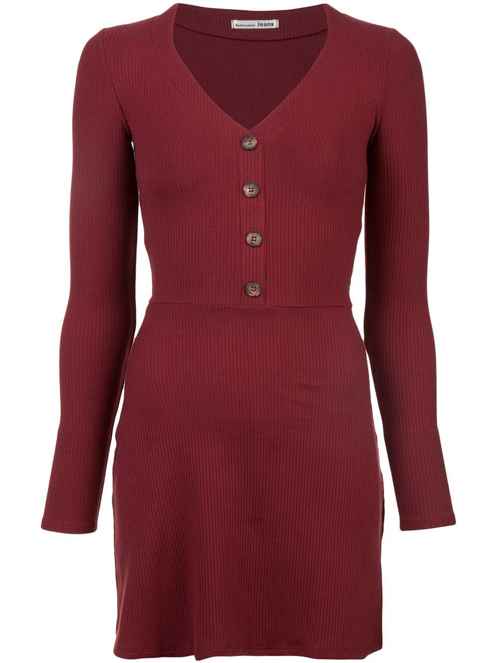 reformation bordeaux dress