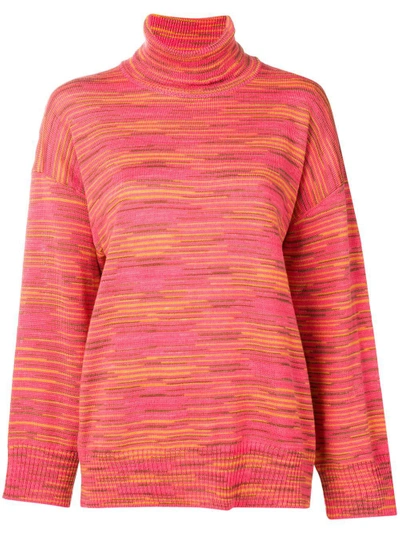Shop M Missoni Striped Turtleneck Sweater - Pink