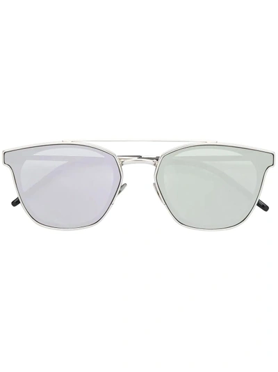 Shop Saint Laurent Sl28 Sunglasses In Silver