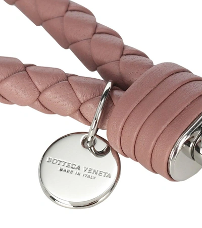 Shop Bottega Veneta Intrecciato Leather Keychain In Pink