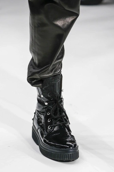 Shop Tod's Patent Leather Ankle Boots In Black