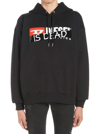 Shop Diesel ' Is Dead' Hoodie In Black