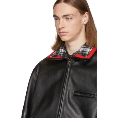 Shop Balenciaga Black Leather Layered Jacket