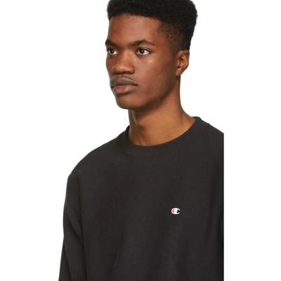 Shop Champion Reverse Weave Black Logo Sweatshirt In Nbk-black