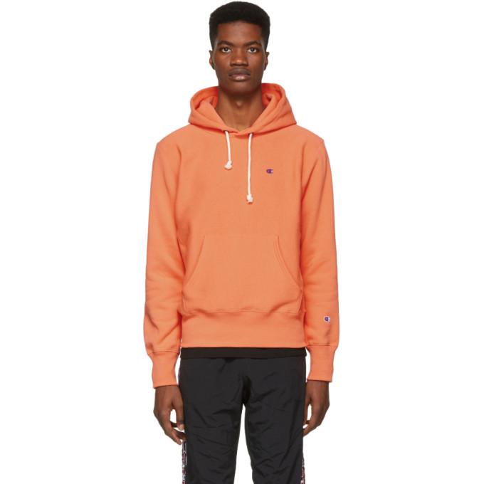 orange champion reverse weave hoodie