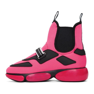 Shop Prada Pink Cloudbust High-top Sneakers In F0o0h Pink
