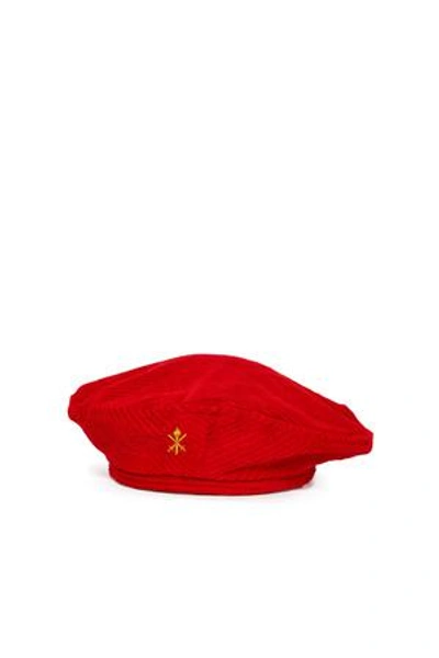 Shop Opening Ceremony Corduroy Beret In Poinsettia