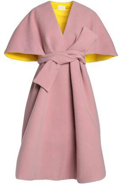 Shop Delpozo Woman Cape-effect Wool And Mohair-blend Coat Antique Rose