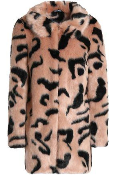 SHRIMPS WOMAN BOBBY LEOPARD-PRINT FAUX FUR COAT BLUSH AU 4897710076674275