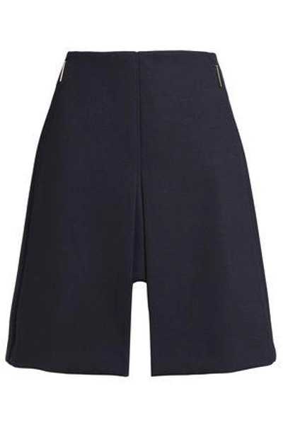 Shop Delpozo Woman Woven Mini Skirt Midnight Blue