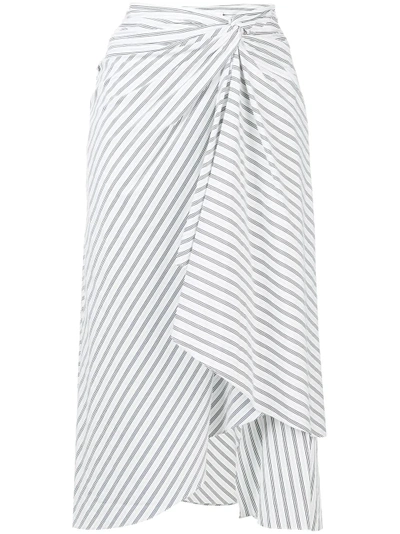Shop A.l.c . Diller Striped Asymmetric Skirt - White