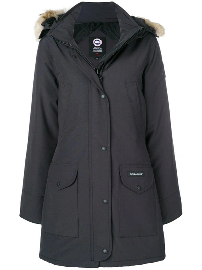 Shop Canada Goose Fur Trimmed Parka Coat In Black