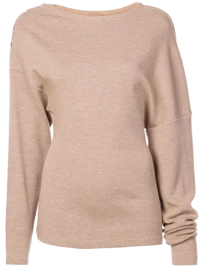 Shop Paco Rabanne Boat Neck Sweater - Brown