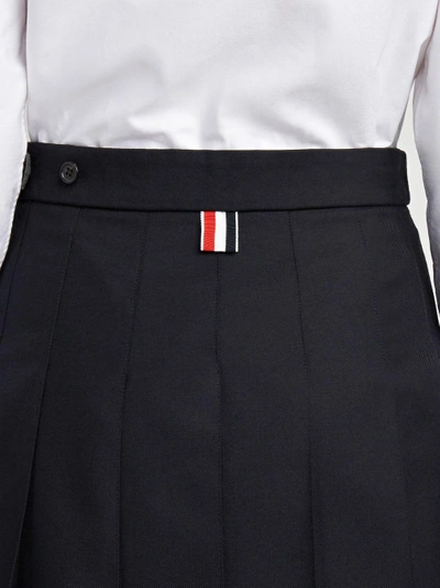 Shop Thom Browne Striped Pleated Fun Mix Mini Skirt In Grey