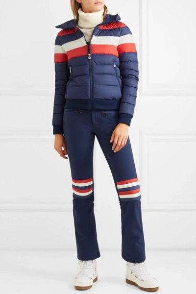 Shop Perfect Moment Aurora Flare Striped Ski Pants In Navy