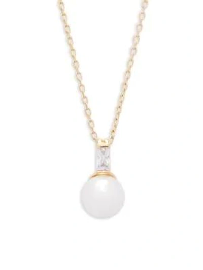 Shop Majorica Ophol 10mm White Round Pearl & Sterling Silver Necklace In White Silver