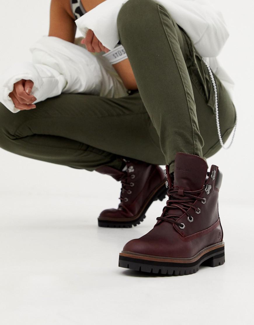 timberland red leather boots