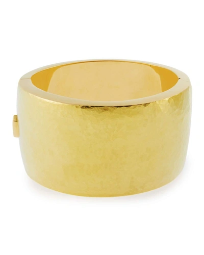 Shop Vendorafa 18k Gold Wide Hammered Design Bracelet