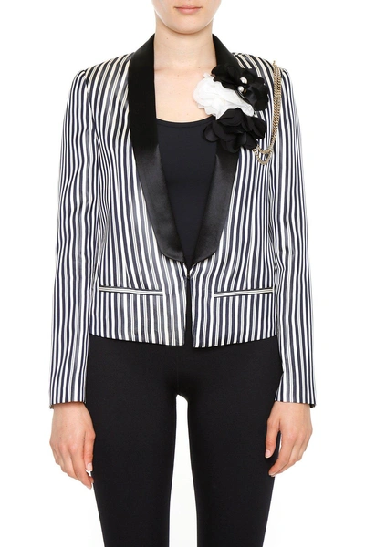 Shop Lanvin Striped Satin Blazer In Multi