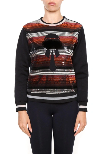 Shop Fendi Karlito Sequin Sweater In Multi