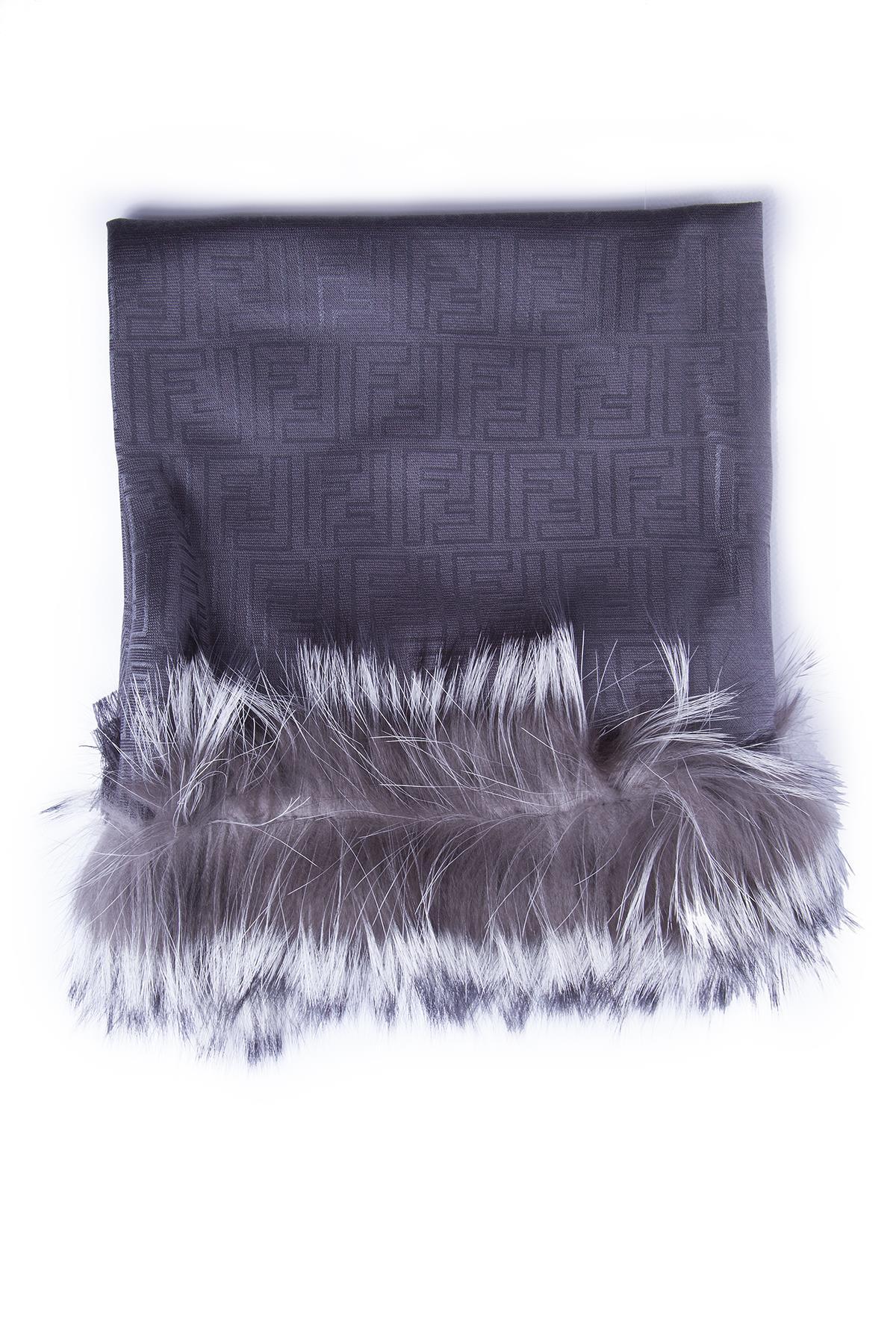 fendi fur trimmed shawl