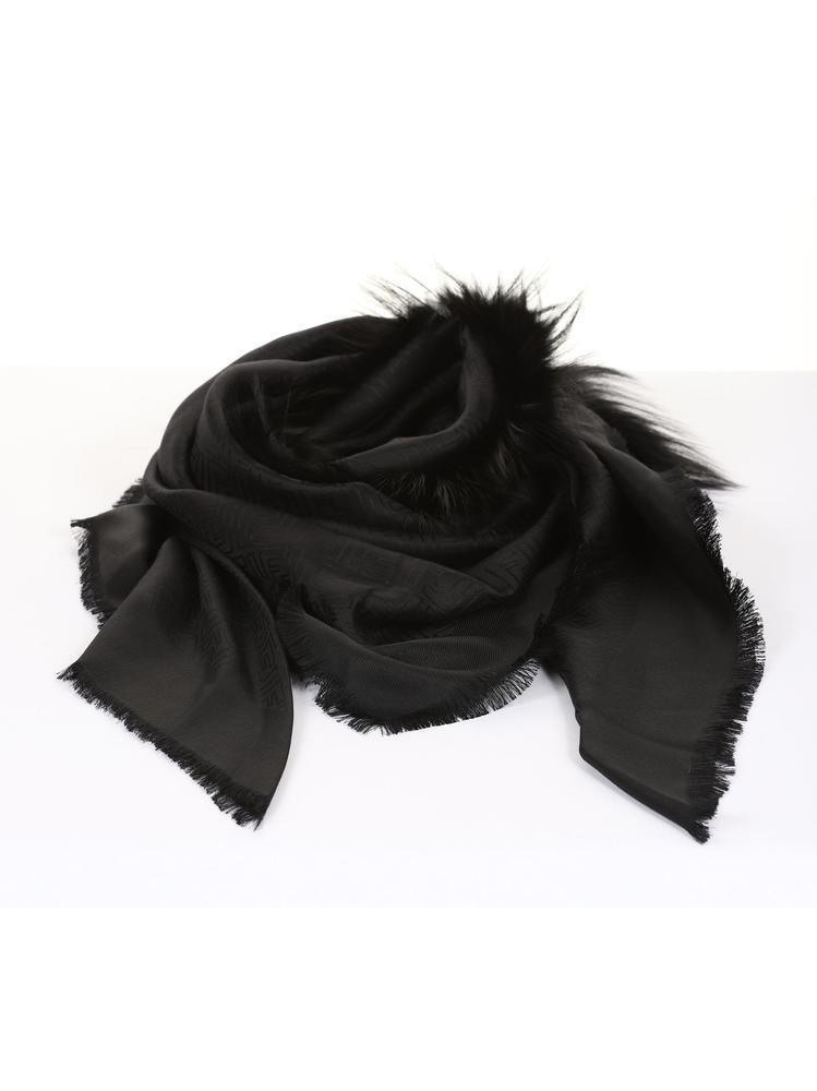 fendi fur trimmed shawl
