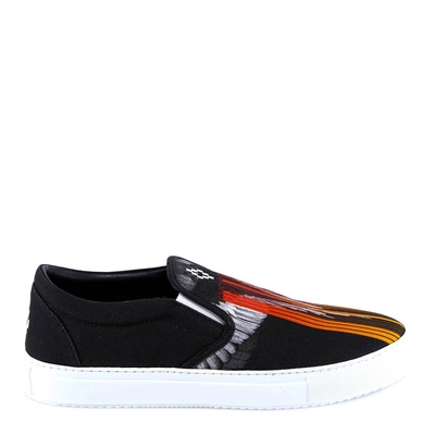 Shop Marcelo Burlon County Of Milan Graphic Print Slip Ons In Black