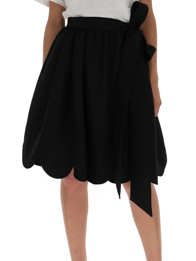 Shop Valentino Flared Wrap Skirt In Black