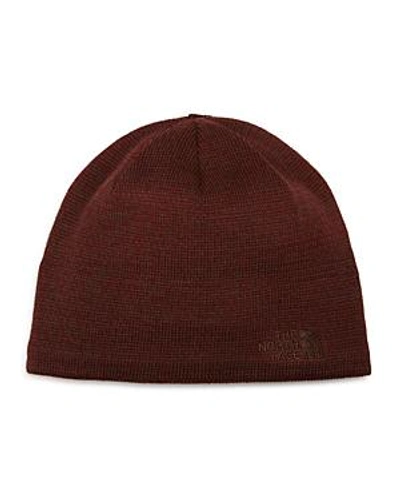 Shop The North Face Jim Beanie Hat In Sequoia Red/bracken Brown