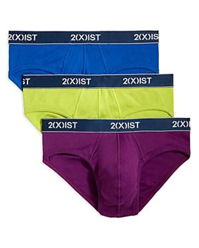 Shop 2(x)ist No Show Briefs, Pack Of 3 In Purple/green/blue