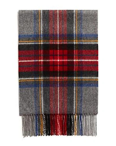 Shop The Men's Store At Bloomingdale's Exploded Tartan Cashmere Scarf - 100% Exclusive In Gray / Red